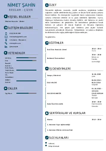 Ressam Cv Örnekleri cv indir